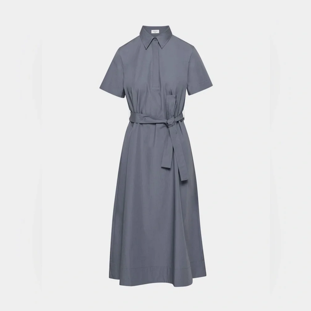 Babaton by Aritzia Typist Poplin Dress Vintage Navy - Picture 3 of 7